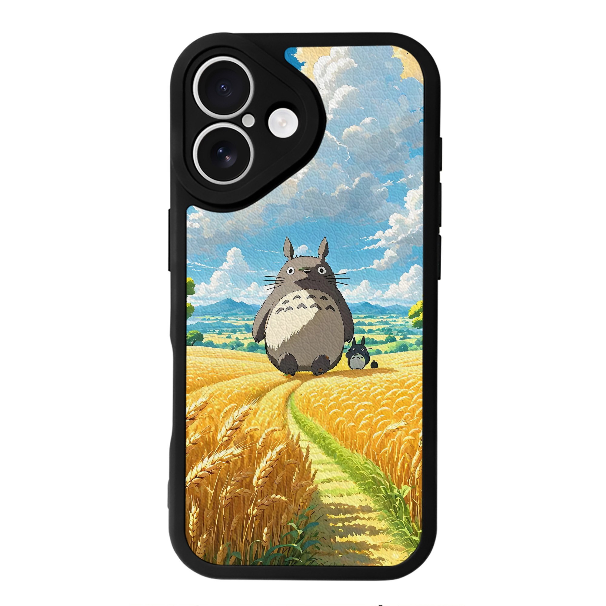 となりのトトロ 草壁メイ 草壁サツキ My Neighbor Totoro Satsuki Kusakabe Mei Kusakabe 【iPhone 16シリーズ対応】シリコンスマホケース（レザー調） 材質：シリコン